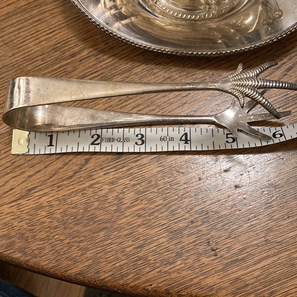 Vintage Silver Plated Ice Tongs - Picture 2 of 3